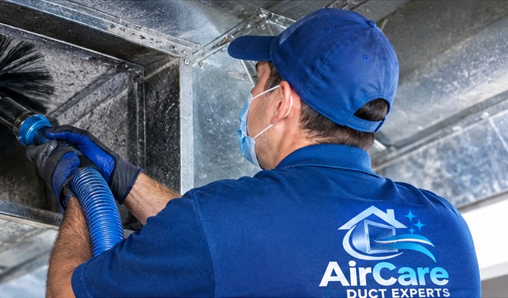 Professional HVAC technician preparing equipment